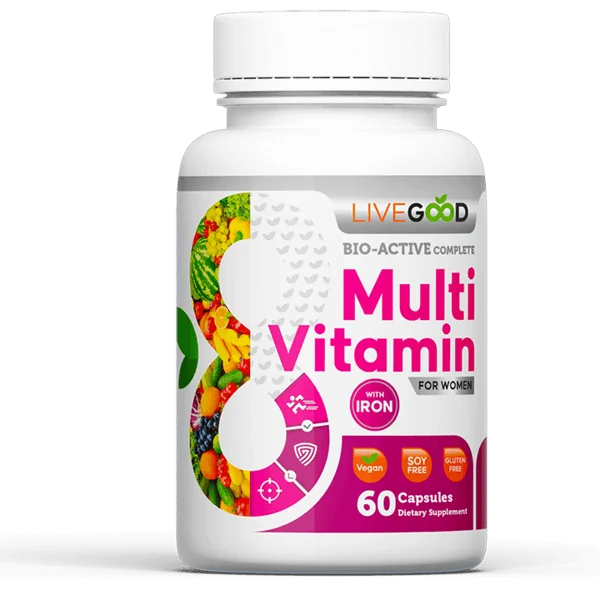 LiveGood BIO-ACTIVE COMPLETE MULTI-VITAMIN FOR WOMEN WITH IRON
