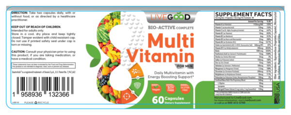 LiveGood Bio Active Complete Multivitamin For Men