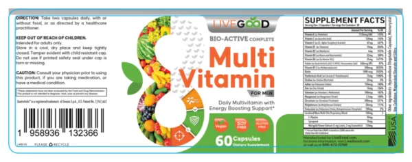 LiveGood Bio Active Complete Multivitamin For Men