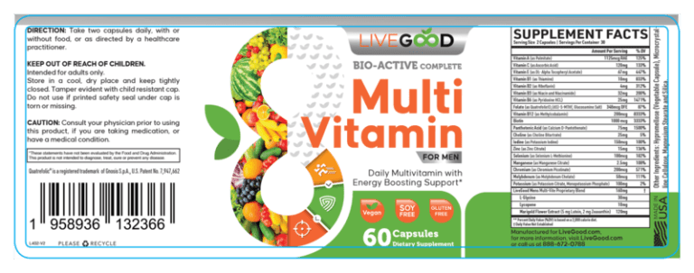 LiveGood Bio Active Complete Multivitamin For Men