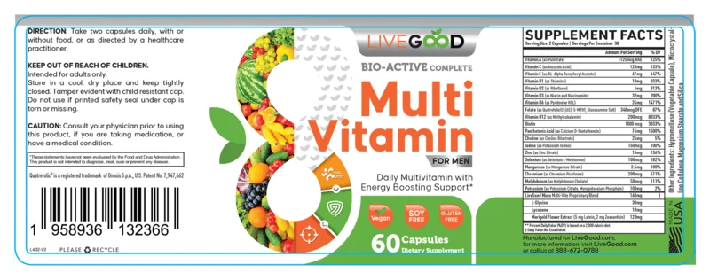 LiveGood Bio Active Complete Multivitamin For Men