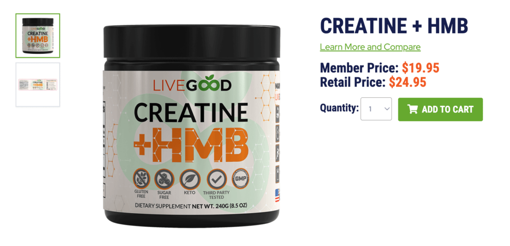 LiveGood Creatine- Member Prices
