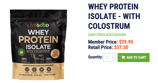 WHEY PROTEIN ISOLATE - WITH COLOSTRUM-member and retail prices