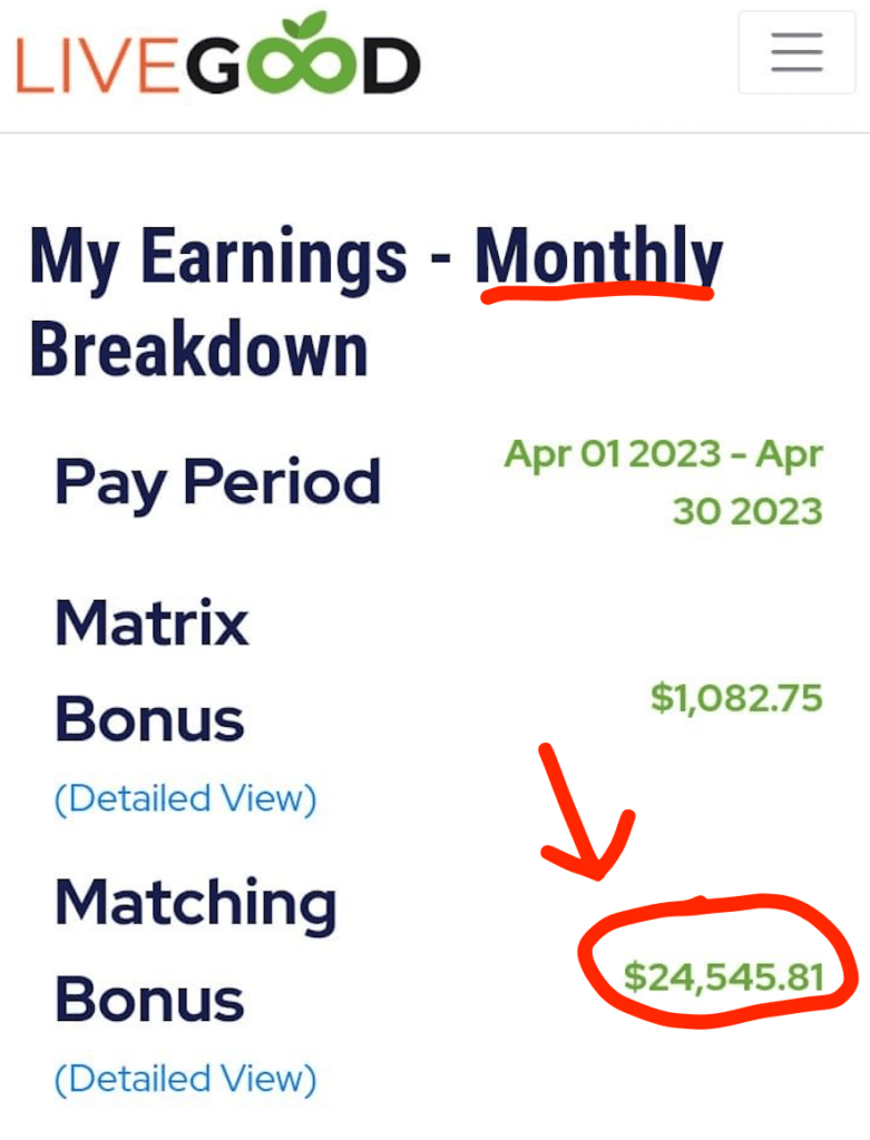 liveGood affiliates commissions
