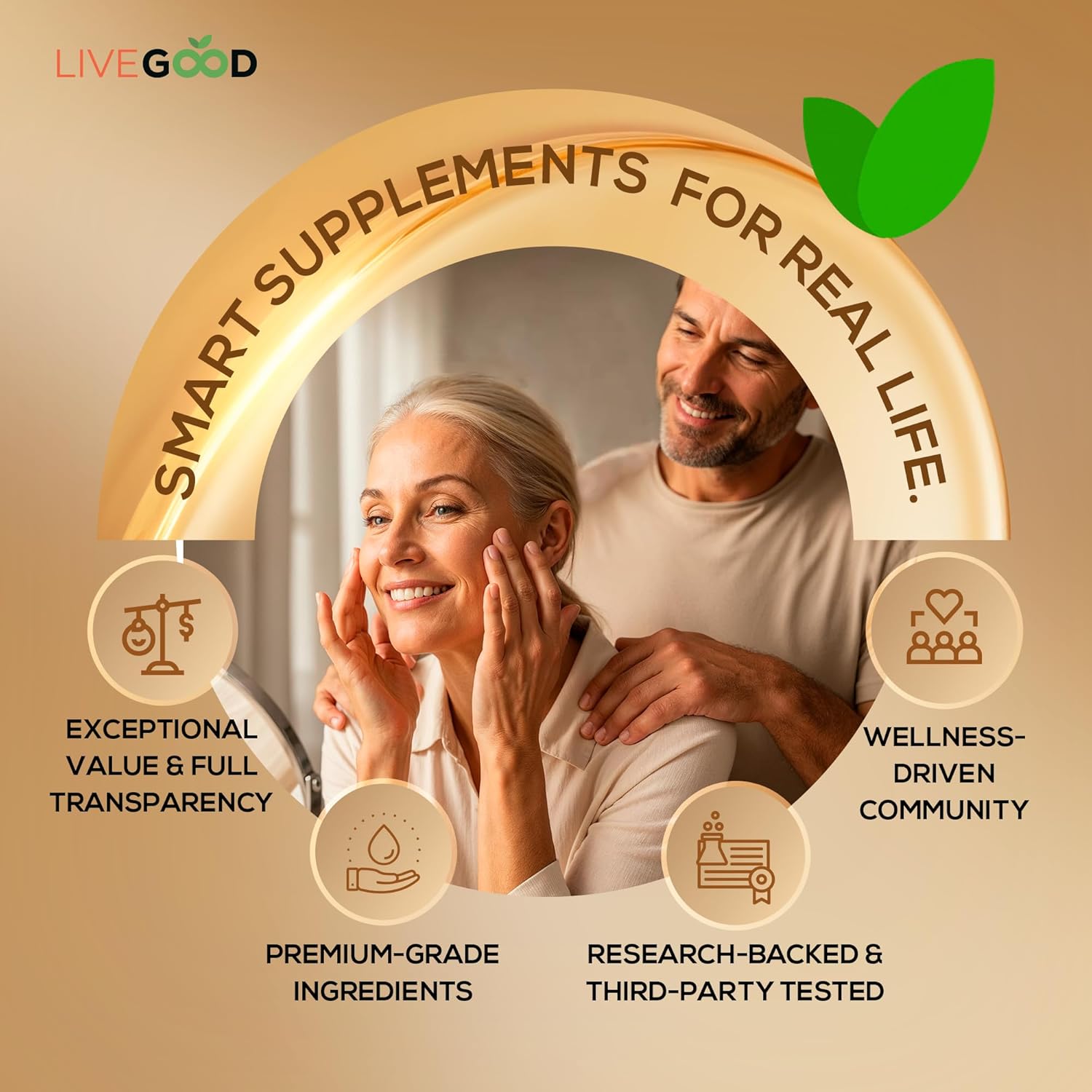 LIVEGOOD Instant Youth, Wrinkle Reducer – Rapid Action Eye Cream for Fine Lines, Puffiness & Under-Eye Bags, Lightweight Anti-Aging Formula, Smoother Appearance, 15ml Bottle