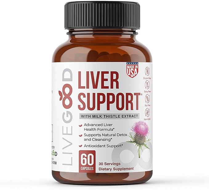 LIVEGOOD Liver Support Supplement for Liver Cleanse Detox, Milk Thistle and Dandelion Root, with Turmeric and Alpha Lipoic Acid for Overall Health