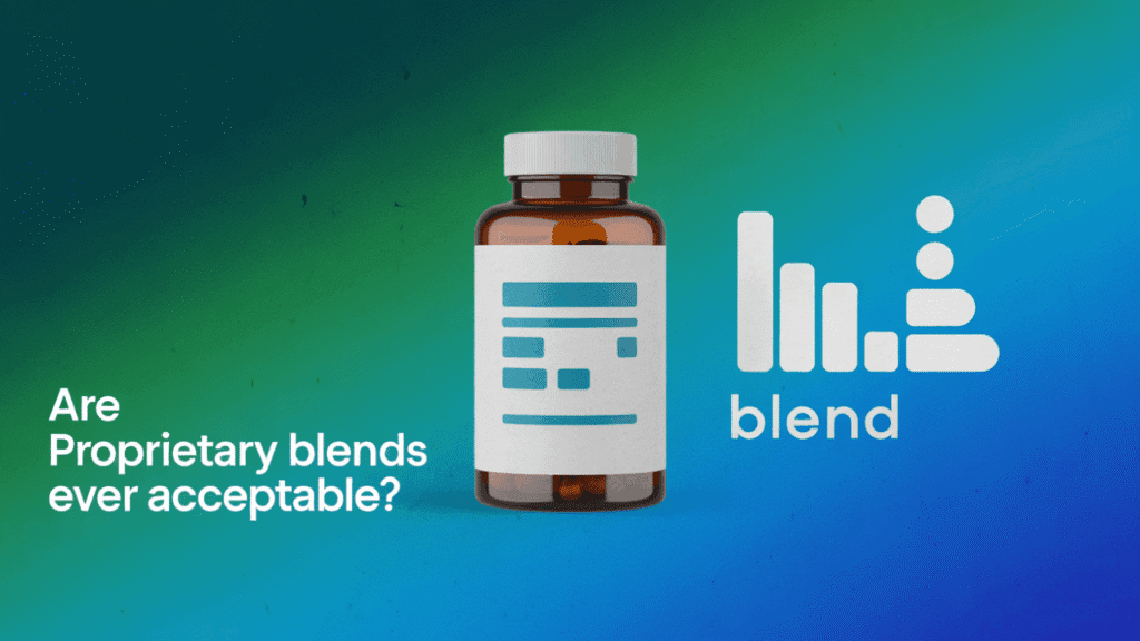 Featured graphic explaining whether proprietary blends on supplement labels are acceptable