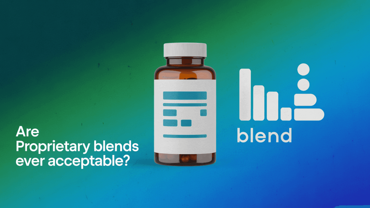 Featured graphic explaining whether proprietary blends on supplement labels are acceptable
