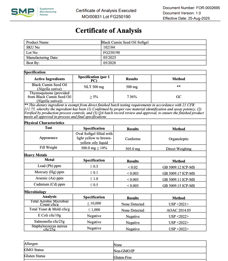 LiveGood Supplements-Example-How to Use a COA the Right Way