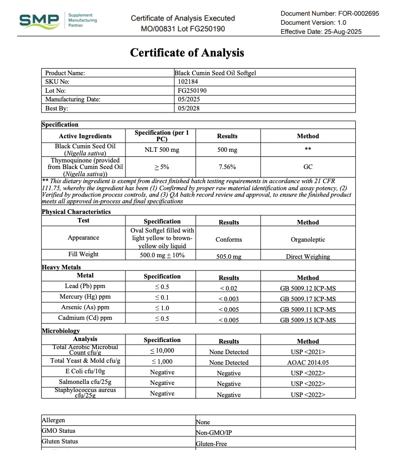 LiveGood Supplements-Example-How to Use a COA the Right Way