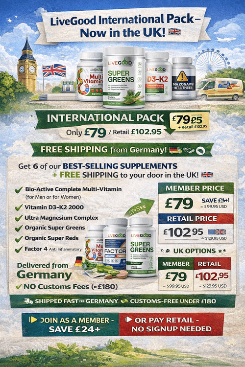 LiveGood UK International Pack with free shipping to the UK