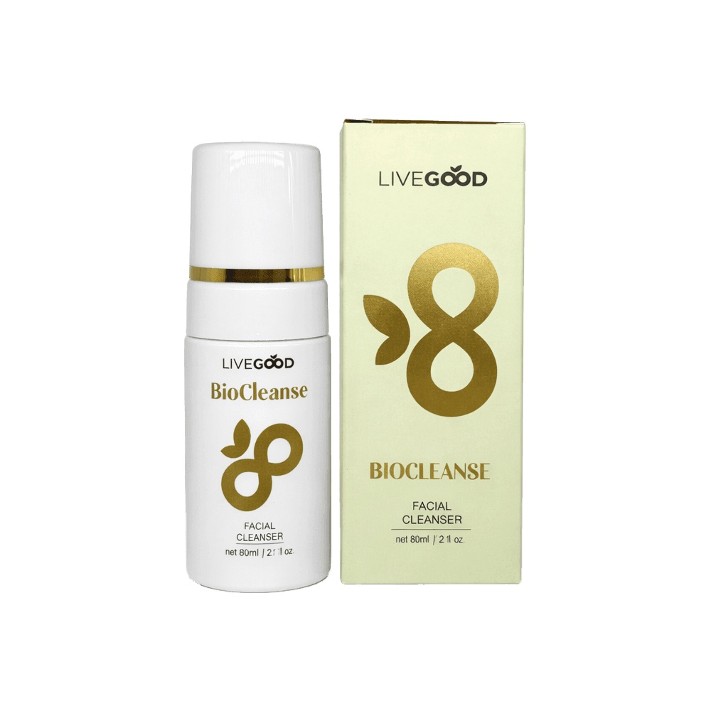LiveGood BioCleanse Facial Cleanser bottle and box