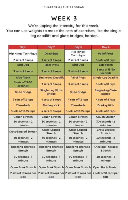 Lower Back Pain Program weeks3