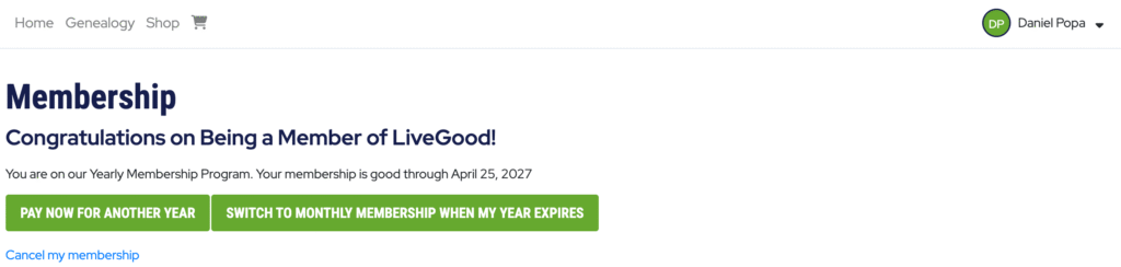 Membership Congratulations on Being a Member of LiveGood