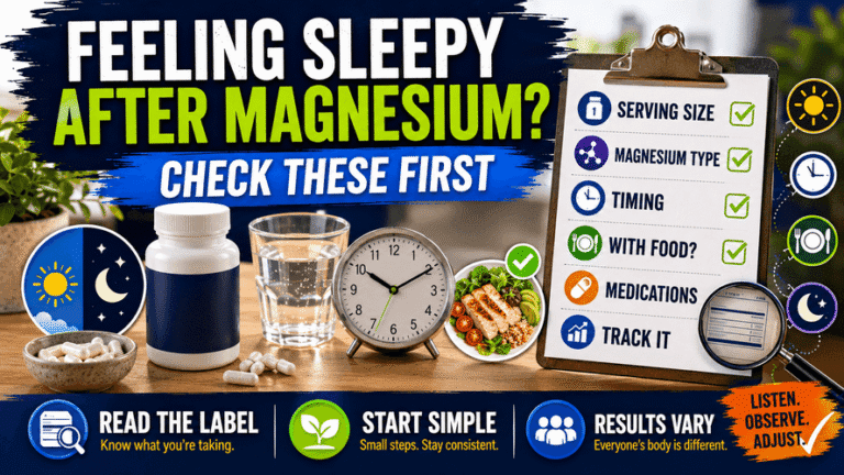 Feeling sleepy after magnesium checklist for timing serving size and label