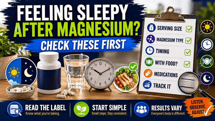 Feeling sleepy after magnesium checklist for timing serving size and label
