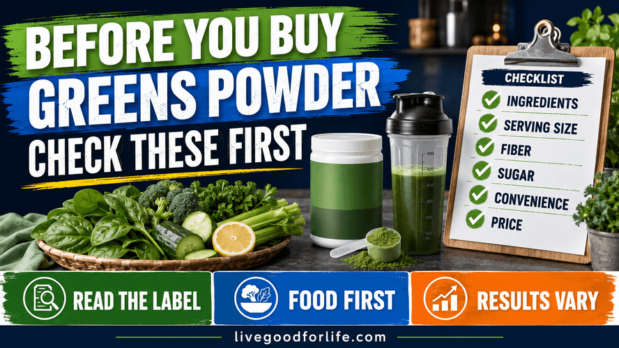 Greens powder buying checklist compared with vegetables
