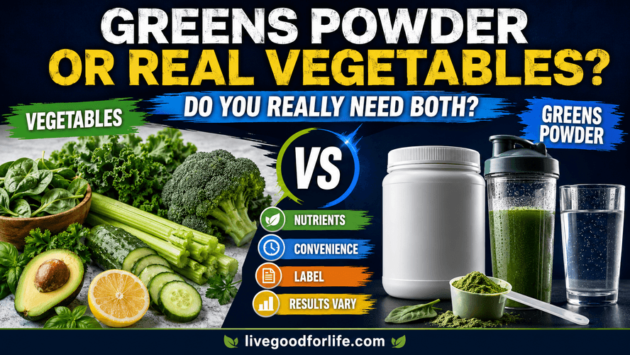 Greens powder versus real vegetables comparison