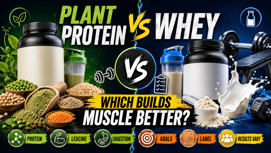 Plant-based protein versus whey protein muscle building comparison
