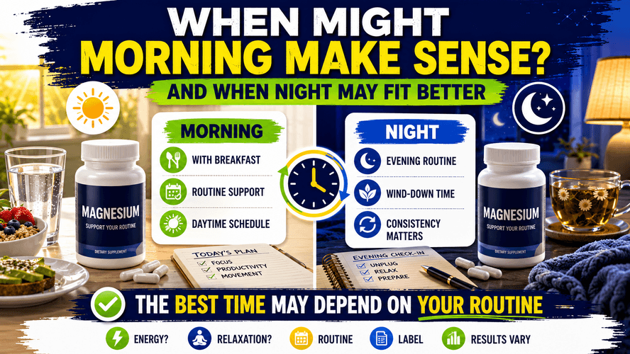 Magnesium morning versus night routine comparison