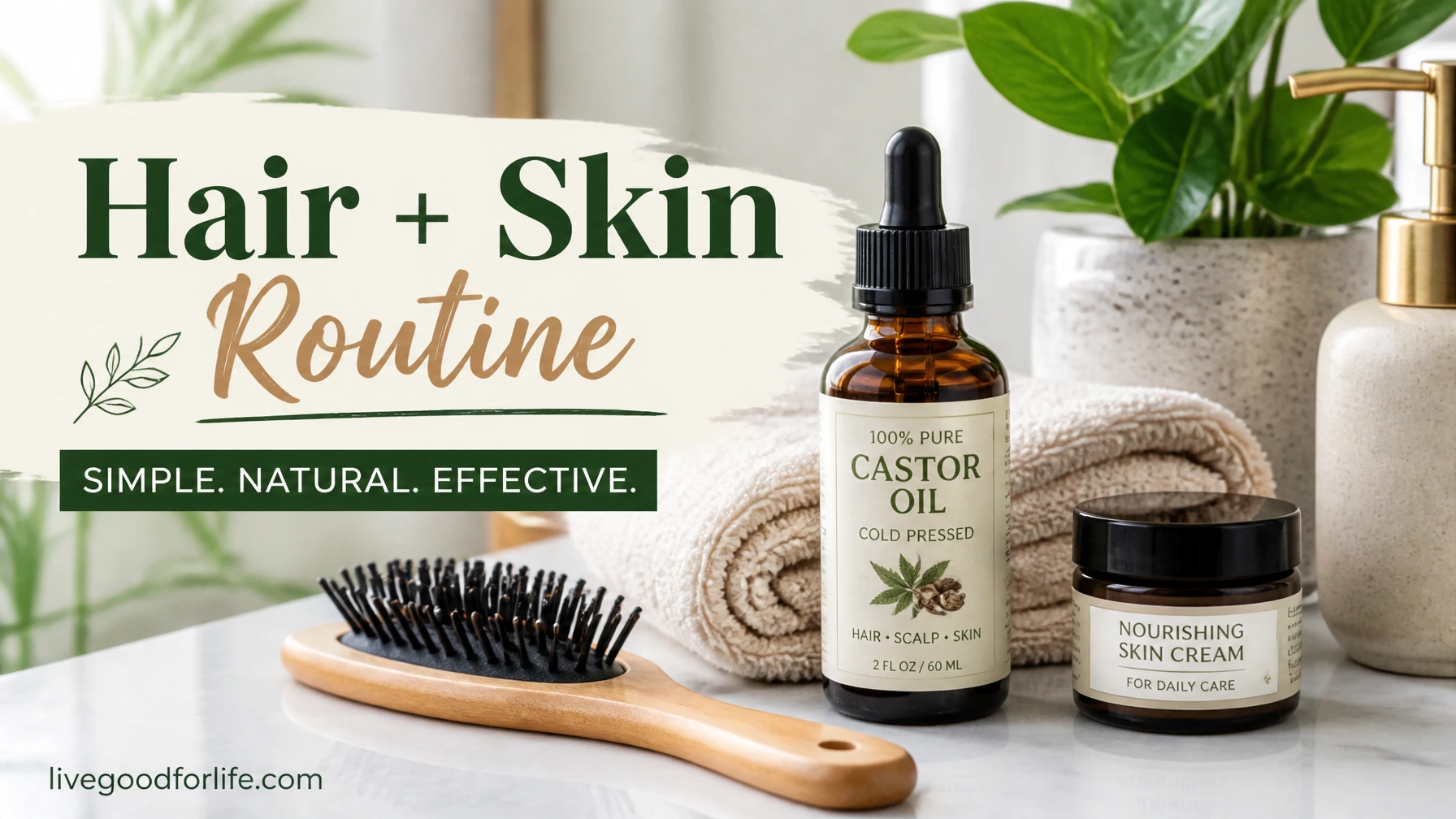 Castor oil for hair scalp and skin routine