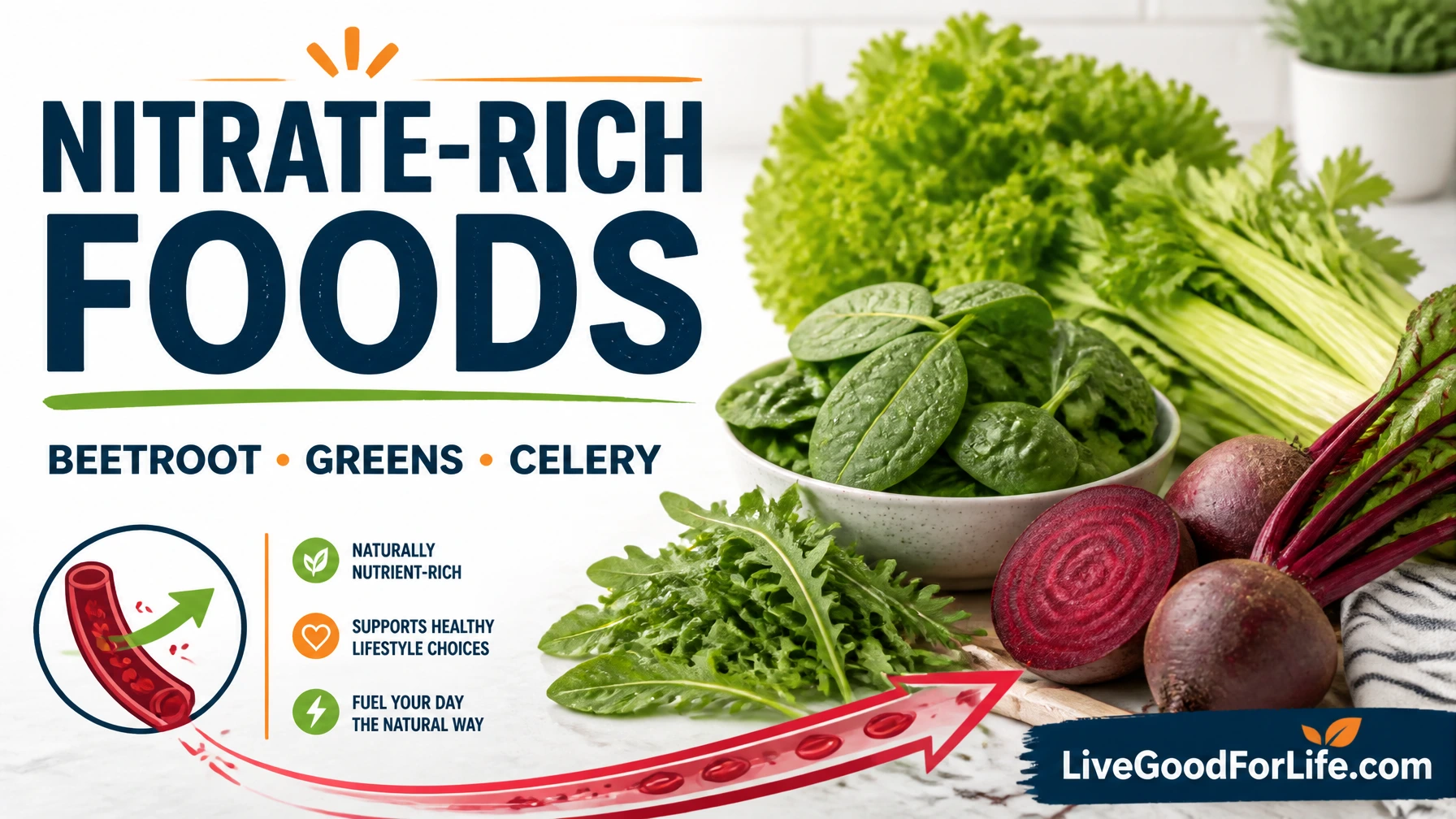 Nitrate rich foods for healthy blood flow