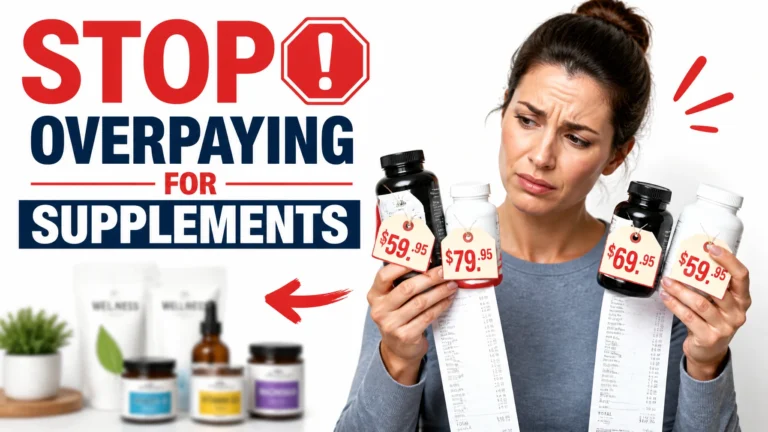 Shopper comparing expensive supplement prices and looking for better value