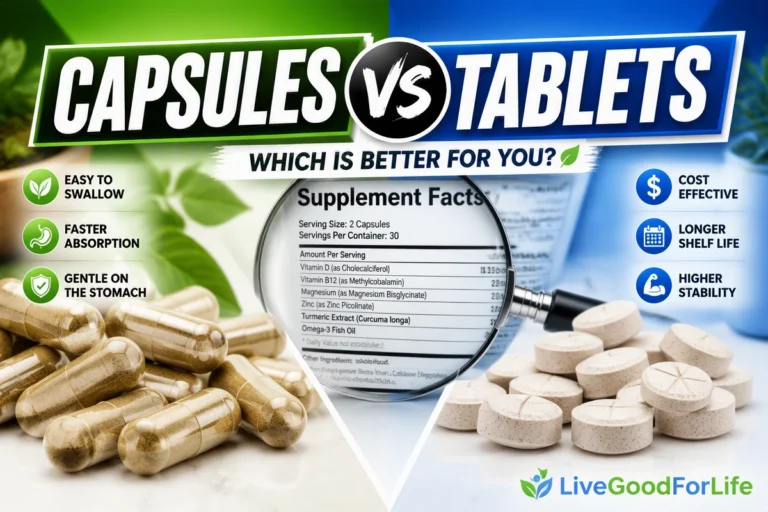 Capsules vs tablets supplement comparison