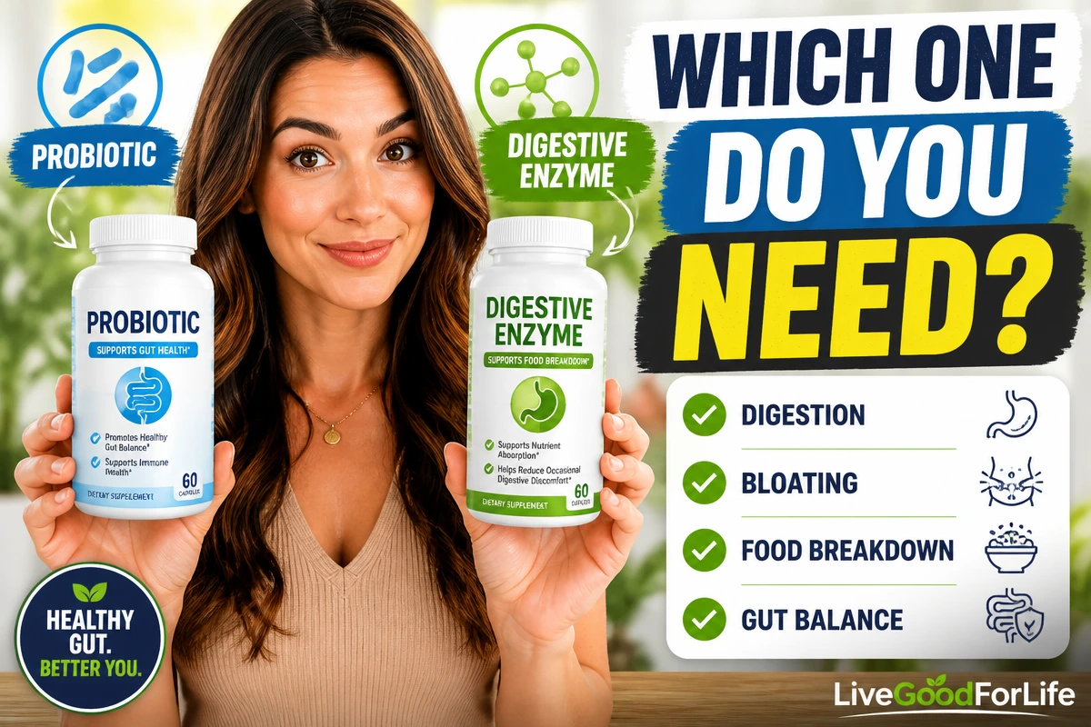 Choosing probiotics or digestive enzymes