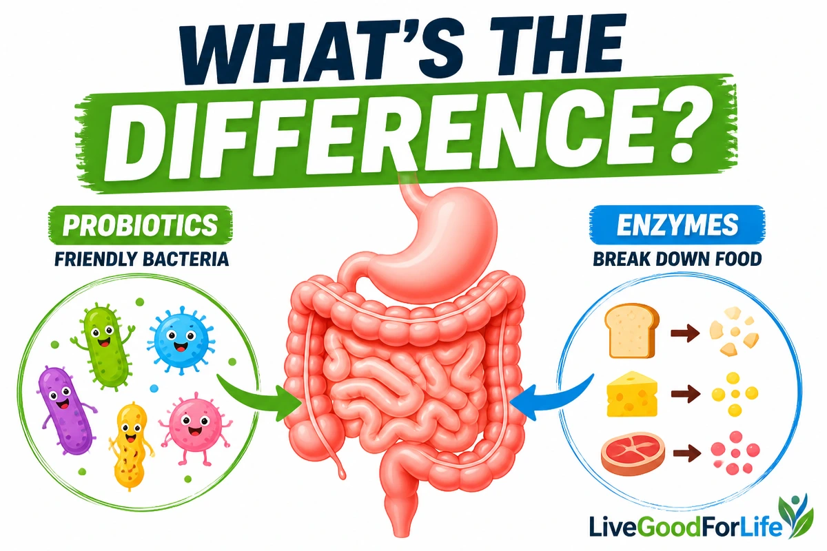 Difference between probiotics and digestive enzymes