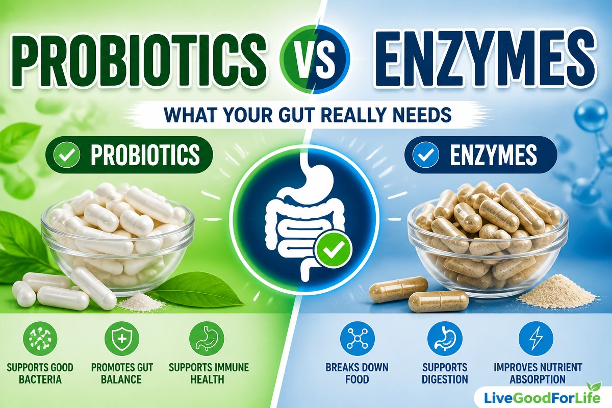 Probiotics vs digestive enzymes supplement comparison