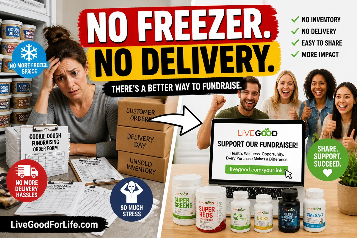Cookie dough fundraiser problems compared with online fundraiser no freezer no delivery